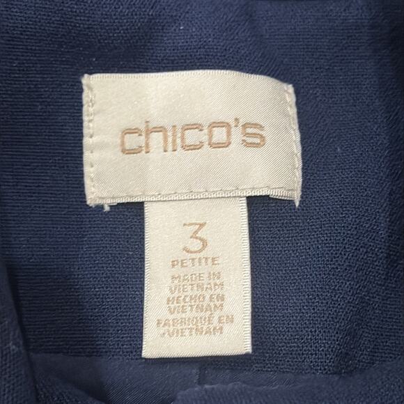 Chico's Women's Military Button Jacket Navy Gold Size XLP/16P - Picture 7 of 10